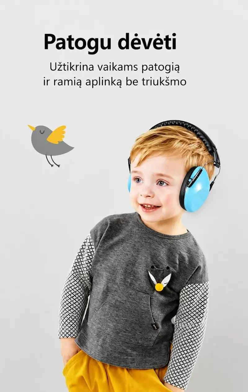 Vaikiškos triukšmą slopinančios ausinės EM-5005 | Klausos apsauga vaikams 26 dB